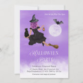 Magische heks Halloween Party Kaart (Voorkant)