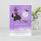 Magische heks Halloween Party Kaart (Staand voorkant)
