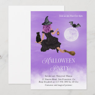 Magische heks Halloween Party Kaart