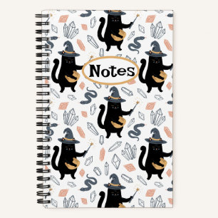 Magische heks katten Halloween Notitieboek