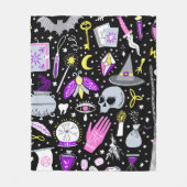  magische heks naadloos patroon. Witvaartuig b Fleece Deken (Voorkant)