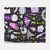  magische heks naadloos patroon. Witvaartuig b Fleece Deken (Voorkant (Horizontaal))