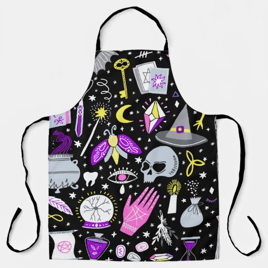 magische heks naadloos patroon. Witvaartuig b Schort (Voorkant)