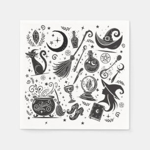 Magische Heks Splechtige Wicca Hedenistische Feest Servet
