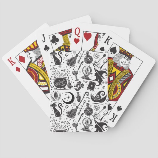 Magische Heks Whimsical Wicca Heidense Feestje Pokerkaarten (Achterkant)
