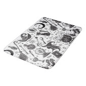 Magische Heks Whimsical Wicca Pagan Zwart & Wit Badmat (Gekanteld)