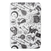 Magische Heks Whimsical Wicca Pagan Zwart & Wit Badmat (Voorkant Verticaal)