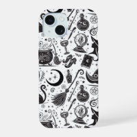 Magische Heks Whimsical Wicca Pagan Zwart & Wit