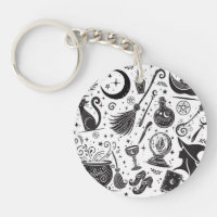 Magische Heks Whimsical Wicca Pagan Zwart & Wit