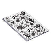 Magische Heks Whimsical Wiccan Heidense Zwarte & W Notitieboek (Rechterzijde)