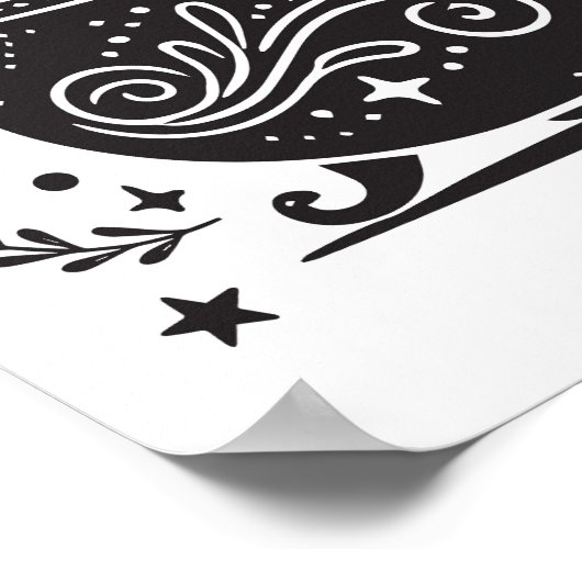 Magische heks Whimsical Wiccan Pagan Poster (Hoek)