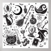 Magische heks Whimsical Wiccan Pagan Poster (Voorkant)