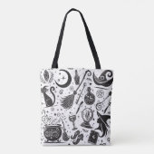 Magische heks Whimsical Wiccan Pagan Tote Bag (Achterkant)