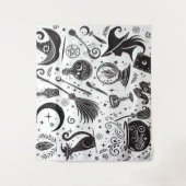 Magische heks Whimsical Wiccan Pagan Wandkleed (Voorkant)