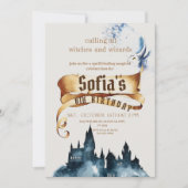 Magische heksen en tovenaar Kids Verjaardagsfeest Kaart (Voorkant)