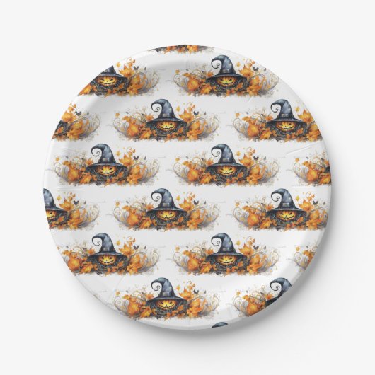 Magische heksen en tovenaars Halloween Party Papieren Bordje (Voorkant)