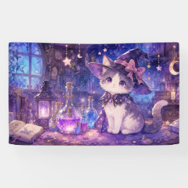 Magische Heksenkat Fantasy Banner