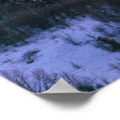 Magische heldere roze zon boven sneeuwwoud poster (Hoek)