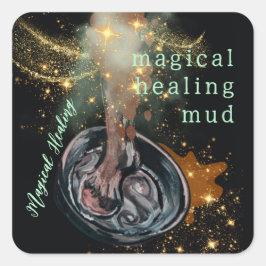 Magische helende modder voor paarden vierkante sticker