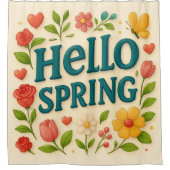 Magische Hello Spring citaat Douchegordijn (Voorkant)