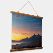 Magische hemel boven de berg Storžič Hangend Wandkleed (Gebogen)