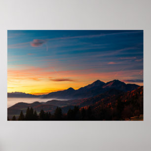 Magische hemel boven de berg Storžič Poster