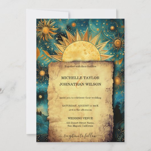 Magische hemelse astro kosmische gouden sterren ma kaart (Voorkant)