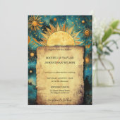 Magische hemelse astro kosmische gouden sterren ma kaart (Staand voorkant)