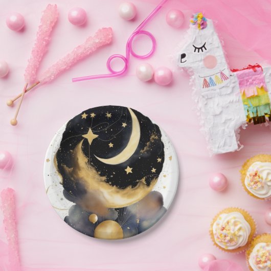 Magische hemelse Baby shower maansterren thema Papieren Bordje (Feest)