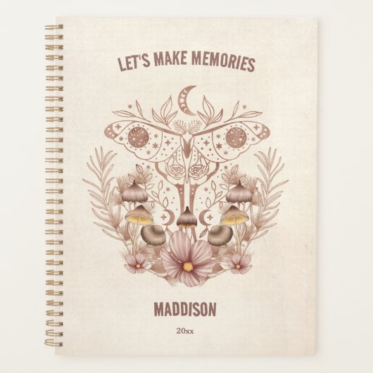 Magische hemelse paddenstoel Moon Boho Planner (Voorkant)