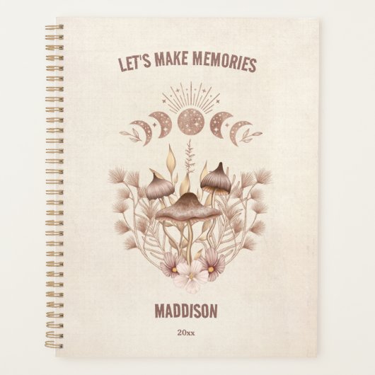 Magische hemelse paddenstoel schimmels maan boho planner (Voorkant)