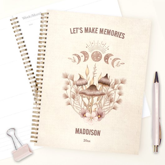 Magische hemelse paddenstoel schimmels maan boho planner