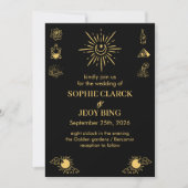 Magische hemelse Sterrennacht zwart bruiloft Kaart (Voorkant)