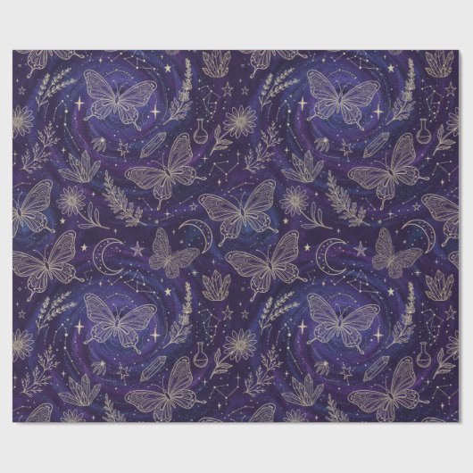 Magische Hemeltuin met Vlinders, Lavendel Cadeaupapier (Vlak)
