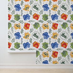 Magische Herbologie HOGWARTS™ Huizen Patroon Behang