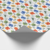 Magische Herbologie HOGWARTS™ Huizen Patroon Cadeaupapier (Hoek)