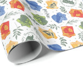 Magische Herbologie HOGWARTS™ Huizen Patroon Cadeaupapier (Rol Hoek)