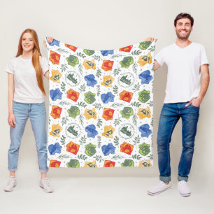 Magische Herbologie HOGWARTS™ Huizen Patroon Fleece Deken
