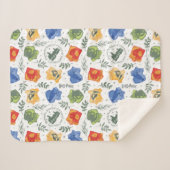 Magische Herbologie HOGWARTS™ Huizen Patroon Sherpa Deken (Voorkant (horizontaal))