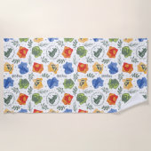 Magische Herbologie HOGWARTS™ Huizen Patroon Strandlaken (Voorkant)