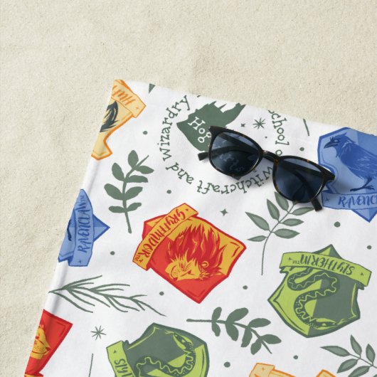 Magische Herbologie HOGWARTS™ Huizen Patroon Strandlaken (In situ)