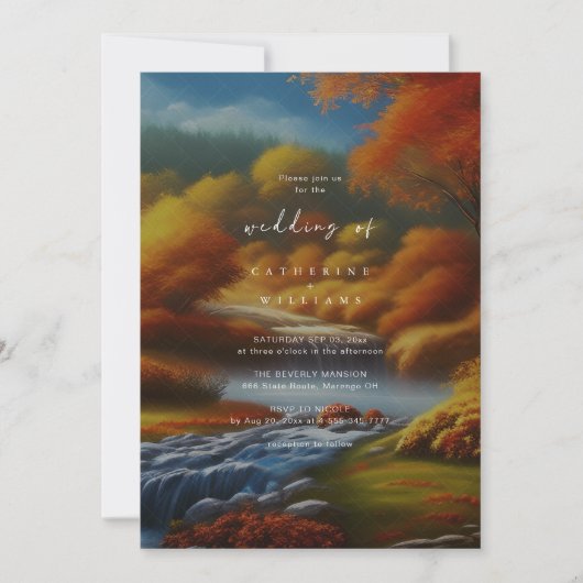 Magische Herfst Bos bruiloft - Romantisch Reverie Kaart (Voorkant)