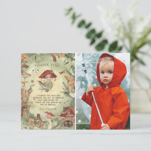 Magische herfst bos fee | Dank u Bedankkaart (Staand voorkant)