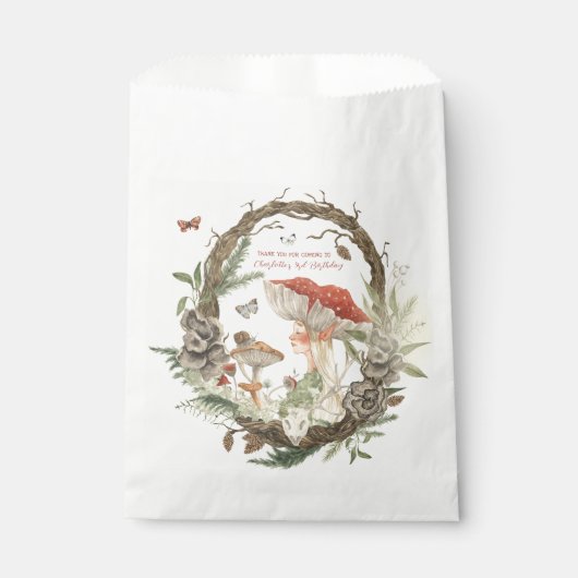 Magische herfst bos fee | Verjaardag Bedankzakje (Voorkant)