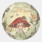 Magische herfst bos fee | Verjaardag Ronde Sticker (Voorkant)