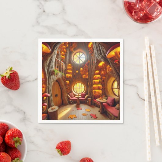 Magische Herfst Hollow Tree House Découpage servet (Insitu)