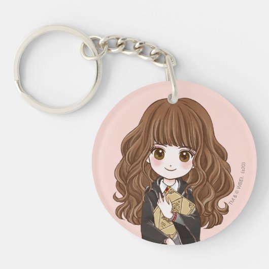 Magische Hermione Granger Watercolor Sleutelhanger (Voorkant)