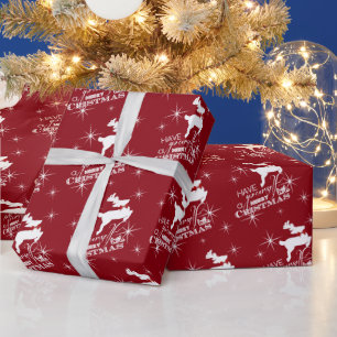 Magische het Vliegen (rode) Kerstmis van het Cadeaupapier