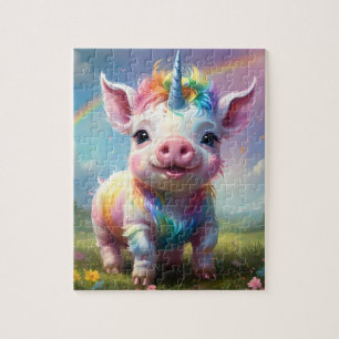 "Magische Hoeven: De Regenboog Eenhoorn Varken" Legpuzzel