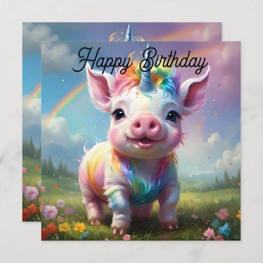 Magische hoeven: het regenboog eenhoorn varken (Voorkant / Achterkant)